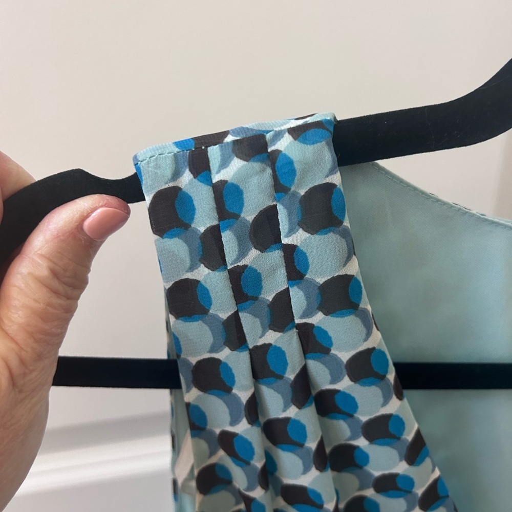 Vintage Y2K Fit and Flare retro dot midi dress. Lined. Tie back. Geometric. - Picture 5 of 13